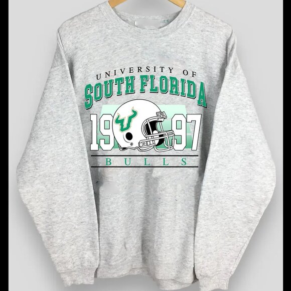 Vintage University of South Florida Bulls Football Sweatshirt, Retro NCAA Shirt - Picture 1 of 2
